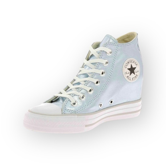 Rare: Sophia Vergara’s Converse ✪ Chucks Lux Mid Wedge Sneakers ✪ Metal Glacier - Picture 3 of 17